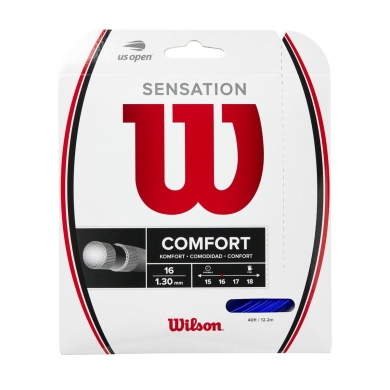 Wilson Sznur tenisowy Sensation Blue 1.30 (Ochrona ramion + Kontrola) niebieski 12m zestaw